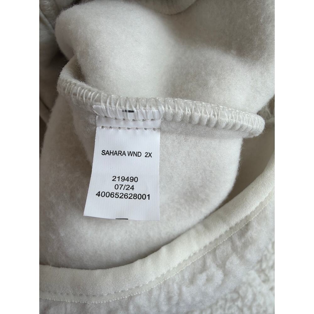 Tek Gear Cream Zip Front Pocket Hooded Sherpa Fleece Jacket Plus Size 2X - Picture 5 of 5